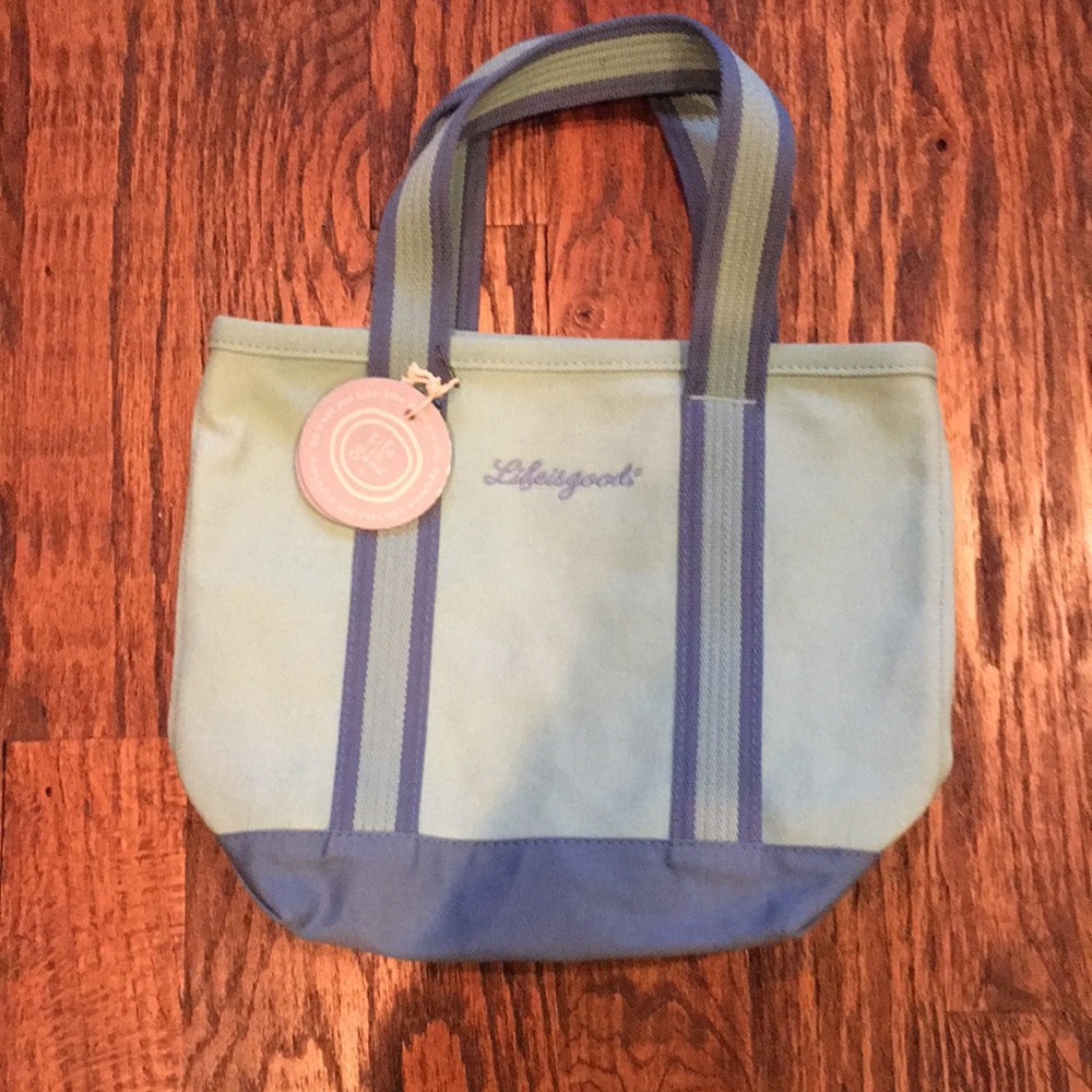 Life is good. Blue tote. For 2 bags.